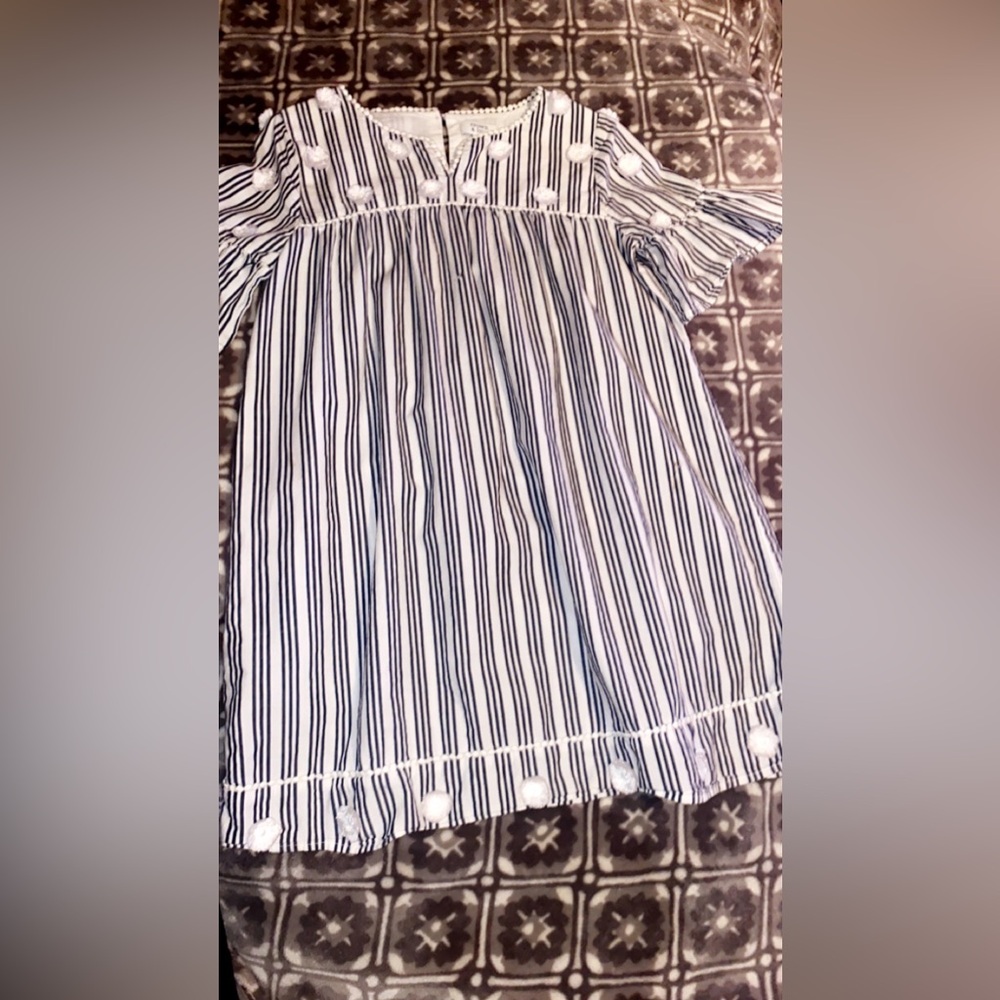 Girls Large crown and Ivy Stripped Puff Shirt
